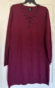 By & By Sweater Dress Women’s, Wine Color, Long Sleeves, Size Large - Picture 1 of 6