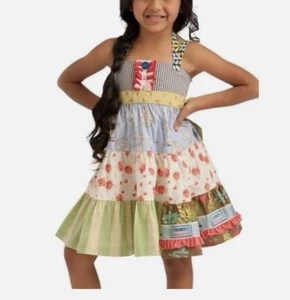 NWT Matilda Jane Dress Girls 6 Ticket Ellie Circus Knot Patchwork Halter Dress - Picture 1 of 8