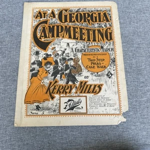 Partituras antiguas BLACK AMERICANA de 1897 en una reunión de campamento de Georgia - Imagen 1 de 8