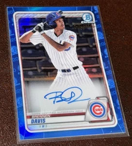 2020 Bowman Chrome Sapphire Edition Brennen Davis Autograph #BSPA-BD Yankees - Picture 1 of 3