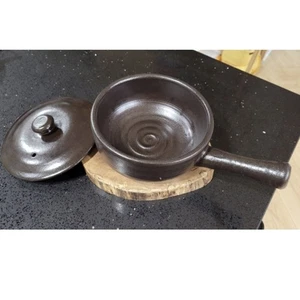 Yeoju Steingut (Onggi) Tontopf/handgemachtes koreanisches Keramik Kochgefäß - Bild 1 von 7