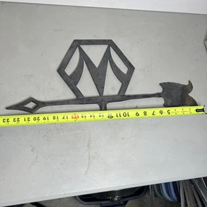 Vintage 23" Morton Gebäude Metallguss Wetterfahne Bauernhof Scheune Maschine Schuppen Schild - Bild 1 von 5