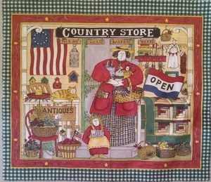"Country Store" ~ von Deb Strain für Moda ~ Baumwollstoff Panel ~ 12"x9,5" - Bild 1 von 3