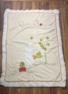 Bunnies By The Bay Peas And Love Garden Crib Quilt Embroidered 3-D Nursery - Picture 1 of 11