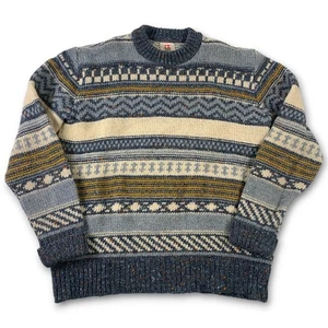 VTG Clipper Scandinavian Wool Fair Isle Pullover Sweater Mens XXL Denmark Nordic - Picture 1 of 10