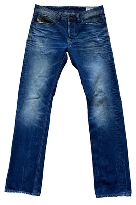 Pantalones de mezclilla Diesel Viker para hombre 34x35 regular industria rectos lavado oscuro hechos en Italia Foto 1 de 4