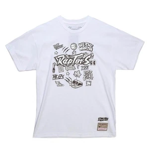Men's Mitchell & Ness White NBA Toronto Raptors Doodle S/S T-Shirt - XL - Picture 1 of 3