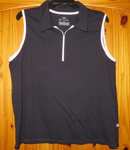 T by TALBOTS Azul Sin Mangas TENIS Pickleball GOLF Polo CAMISA UPF 50+ Mujeres XL - Imagen 1 de 4