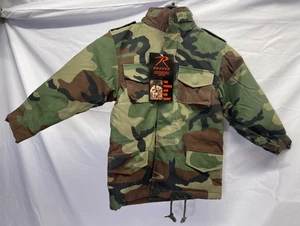 Rothco Kid's M-65 Field Jacket Woodland Camouflage, Insulated Size: XX-Small - Picture 1 of 11