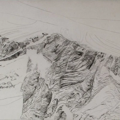 Helga Wirth Sandschüttung Zeitgenössische Kunst signiert Radierung 1974 12/20 - Bild 1 von 4