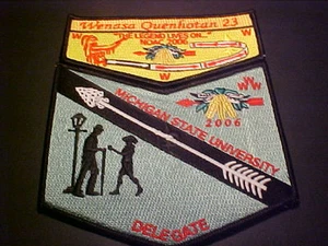 OA WENASA QUENHOTAN LODGE 23 2006 NOAC BLK/BRD TWO-PIECE SET MINT - Foto 1 di 1