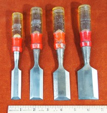 Set of 4 Woodworking Chisels Stanley Handyman, used USA