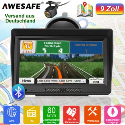 AWESAFE 9 Zoll GPS Navi Navigation für Auto LKW PKW Navigationsgerät 8G EU Karte - Bild 1 von 4