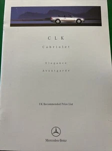 The Mercedes CLK Cabriolet 1999 Range Original Car Sales Brochure Frameable - Picture 1 of 1