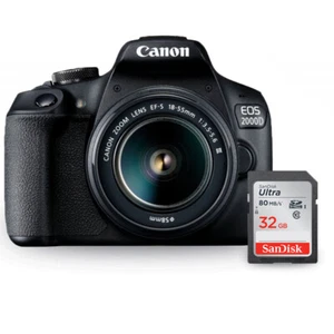 Canon EOS 2000D / Rebel T7 with EF-S 18-55mm III Lens + Sandisk Ultra 32GB SD - Picture 1 of 6