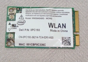 DELL LAPTOP WLAN WIRLESS PCB 0PC193 WIFI CARD - Photo 1/2
