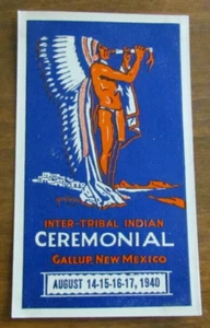 VINTAGE, ORIGINAL, INTER - TRIBAL INDIAN CEREMONIAL GALLUP, NEW MEXICO 1940 - Imagen 1 de 6