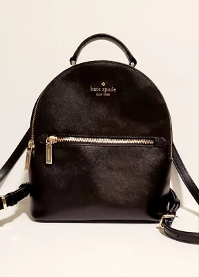 ¡NUEVO! ¡NUEVO! ¡NUEVO! Mochila Kate Spade Perry Pequeña de Cuero Saffiano Negra Foto 1 de 4