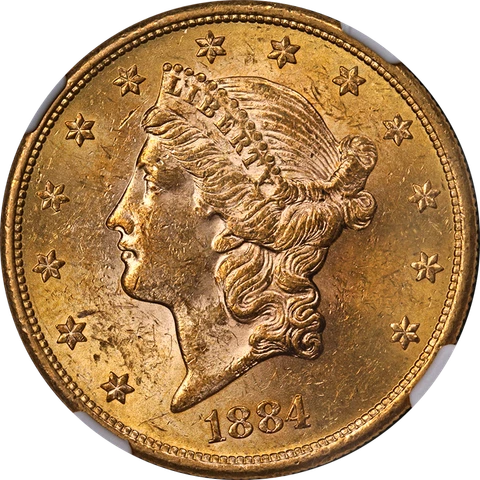 1884-S Liberty Gold $20 NGC MS61 Nice Eye Appeal Nice Strike Cover