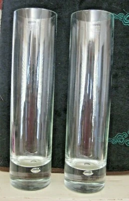 Par de jarrones de vidrio Corning con corona transparente turca de 8" de alto s. fondos con peso Foto 1 de 4