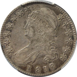 1818/7 XF40 Bust Half Dollar, Small 8, PCGS 37075140 - Picture 1 of 4