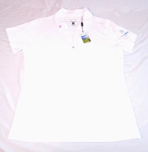 Pebble Beach Shirt Womans XL White Sterling Acura Performance Polo Golf V Neck - Picture 1 of 9