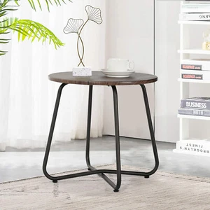 Metal Round Side End Table Modern Nightstand for Bedroom/Living Room/Office - Picture 1 of 38