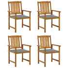 Garden Chairs With Cushions 4 Pcs Solid Acacia Wood Vidaxl