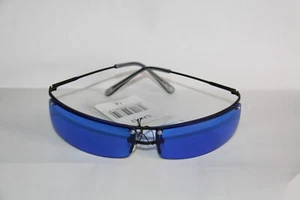 FARB BRILLE SONNENBRILLE GLÄSER BLAU SCHMAL RAHMEN SCHWARZ OBEN HINTER GLÄSER - Bild 1 von 2