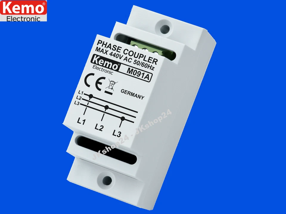KEMO M091A Phasenkoppler POWERLINE 📶 650 mBit Phasen-Koppler Hutschienenmontage - Bild 1 von 2