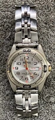 Reloj Hombre Benrus BNW25403W Acero Inoxidable Impermeable 100FT BATERÍA NUEVA FUNCIONA Foto 1 de 4
