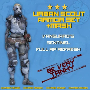 FALLOUT 76 PC URBAN SCOUT ARMOR FULL SET+MASK! VANGUARD'S SENTINEL'S POWERED MOD - Picture 1 of 1
