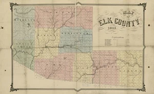 1855 Farm Line Map of Elk County PA Ridgeway Genealogy - Picture 1 of 4