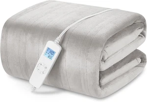 Electric Heated Blanket Queen Size with 6 Levels & 8H Auto Off, Ultra Soft Flann - Picture 1 of 6