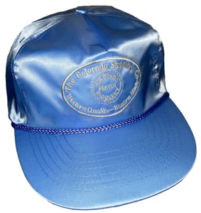 Colorado Saddlery Hat Snapback Satin Rope Blue Denver Western OSFA Dad Cap VTG - Picture 1 of 11