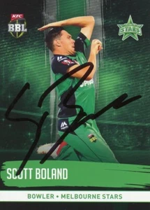 Signed 2016 2017 Melbourne Stars BBL Cricket Tap N Play Card - Scott Boland - Picture 1 of 3