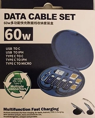 5 in 1 Multifunction Cable Case 60W Fast Charging Cable Accessories Box Portable - Image 1 of 4