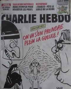 CHARLIE HEBDO N° 1559 of JUNE 2022 LEGISLATIVE ELECTIONS MELANCHON POLICE - Picture 1 of 1