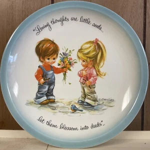 Piatto retrò collezione Gigi "I pensieri d'amore sono piccoli semi..." anni '70.  "H" - Foto 1 di 4