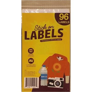 96 Clothing Labels Self-Stick No-Iron Write-On, Writable Fabric Labels, Washe... - Picture 1 of 8