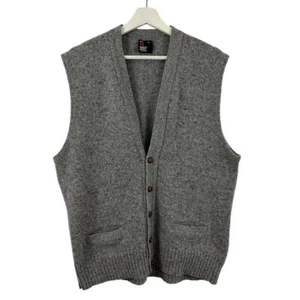Robert Bruce Men’s Wool Blend Grey Button Down Vest Side 2X - Picture 1 of 4