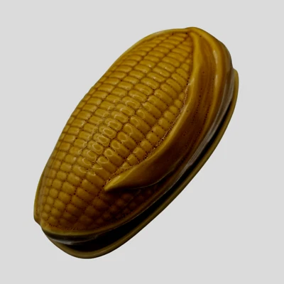 Pottery Barn Thanksgiving Harvest Corn On The Cob Yellow Stoneware Butter Dish - Image 1 of 4