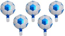 5pcs Mini blue Football Air Fill Foil Balloon Decorations Sport Soccer Birthday