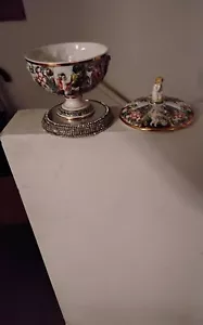 FABULOUS CAPIDOMONTE CANDY DISH OR WHAT NOT DISH - Picture 1 of 9
