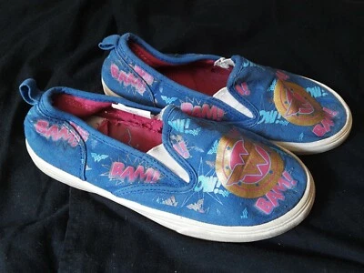 Used Girls' Wonder woman blue Canvas sneakers .Size 1. - Image 1 of 4