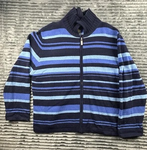 VTG Charter Club Women’s Zip Up Sweater Jacket Blue 100% Pure New Wool Size XL - Picture 1 of 11
