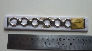 Correa de reloj vintage Expandro chapada en rodio para damas eslabones redondos estilo 20420 - Imagen 1 de 3