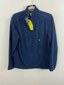 NEW Bass Long Sleeve 1/4 Zip Fleece Pullover Jacket Mens Size Small Blue Propel - Picture 1 of 5