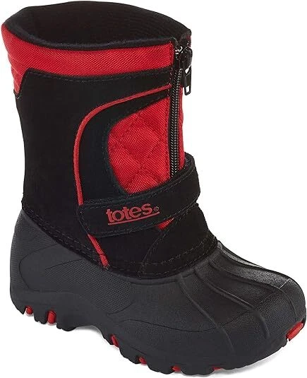 totes Toddler Boys Tyler Waterproof Snow Boot black red sz 6 new - Image 1 of 1