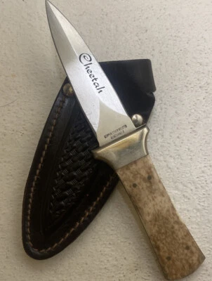 German Silver Bolster Bone Handle 440 Cheetah Surgical Steel 6” Dagger Knife - Image 1 of 4